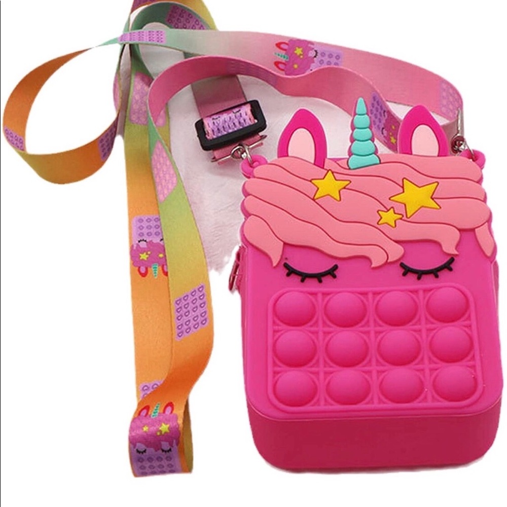 Vday gift for kids ❤️ fidget unicorn pop it purse